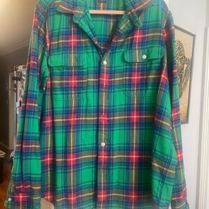 Ralph Lauren Green Plaid Casual Button Down Shirt